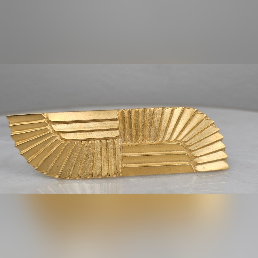 GINNIE JOHANSEN Vintage Gold Tone‎ Solid BELT BUCKLE